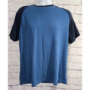 George Blue Short Raglan Sleeves Men's Shirt Large Lightweight